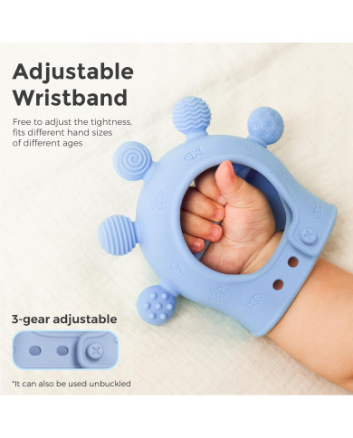 MOMCOZY Silikona Zobgrauzis Zīdaiņiem - Zils
