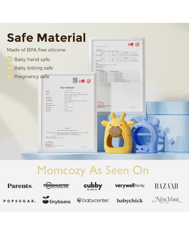MOMCOZY Silikona Zobgrauzis Zīdaiņiem - Zils