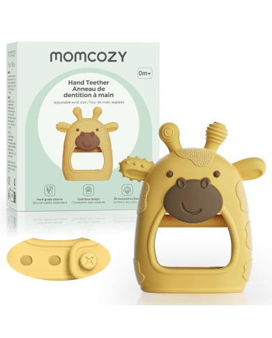 MOMCOZY Silikona Košļājamā rotaļlieta mazuļiem, Dzeltena