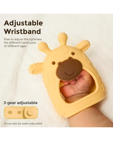 MOMCOZY Silikona Košļājamā rotaļlieta mazuļiem, Dzeltena