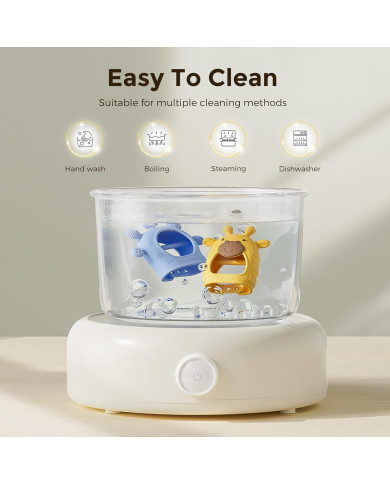 MOMCOZY Silikona Košļājamā rotaļlieta mazuļiem, Dzeltena