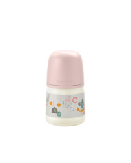 SUAVINEX ANTI-COLIC PUDELE SX PRO AR LĒNU PLŪSMU (S) FIZIOLOĢISKO ZĪDĀTĀJU, 150 ML, NO 0 MĒN., WALK PINK