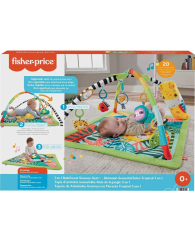 Fisher-Price 3-in-1 Rainforest Sensoriskais Attīstošais Paklājiņš