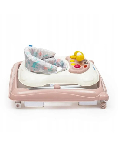 BABY MIX Bērnu staigulītis ar silikona riteņiem, Pink