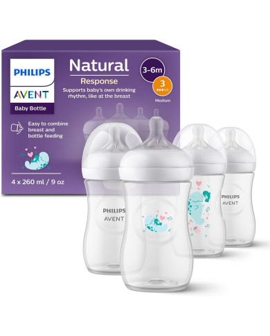 PHILIPS AVENT NATURAL RESPONSE Pudeles komplekts 260 ml - 4 gab.