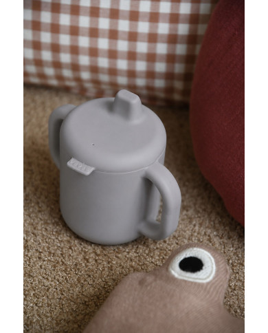 BEABA Silikona Mācību Krūzīte 2-in-1, Pebble