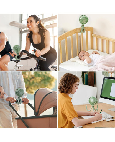 MOMCOZY PĀRNĒSĀJAMAIS RATIŅU VENTILATORS, ZAĻŠ