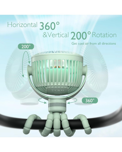 MOMCOZY PĀRNĒSĀJAMAIS RATIŅU VENTILATORS, ZAĻŠ