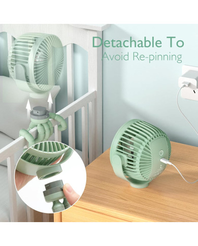 MOMCOZY PĀRNĒSĀJAMAIS RATIŅU VENTILATORS, ZAĻŠ