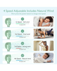 MOMCOZY PĀRNĒSĀJAMAIS RATIŅU VENTILATORS, ZAĻŠ