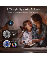 MOMCOZY PĀRNĒSĀJAMAIS RATIŅU VENTILATORS, MELNS