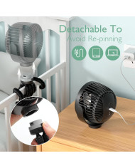 MOMCOZY PĀRNĒSĀJAMAIS RATIŅU VENTILATORS, MELNS
