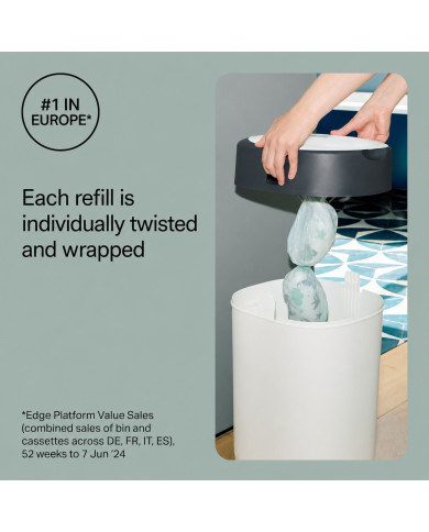TOMMEE TIPPEE TWIST AND CLICK ADVANCED AUTIŅBIKŠU KONTEINERA UN 12 GAB. KASEŠU KOMPLEKTS, WHITE
