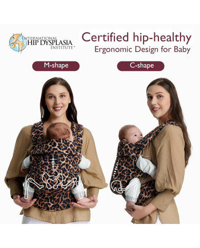 MOMCOZY Ergonomiskā Zīdaiņu Ķengursoma - Leopards