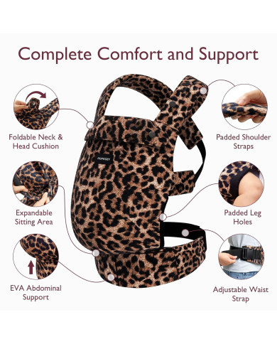 MOMCOZY Ergonomiskā Zīdaiņu Ķengursoma - Leopards