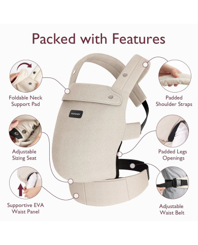 MOMCOZY Ergonomiskā Bērnu Ķengursoma - Smilšu Krāsa