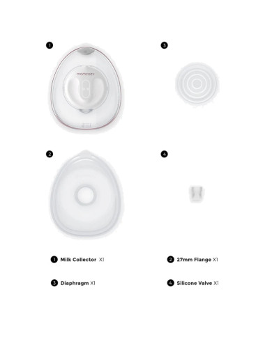 MOMCOZY PIENA SAVĀKŠANAS TVERTNES KOMPLEKTS V1/V2 PIENSAŪCĒJAM AR 27 MM PĀRSEGU