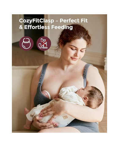 MOMCOZY KOKVILNAS BAROŠANAS KRŪŠTURIS LIELĀKAM KRŪTĪM BUSTY, PELĒKS, XL