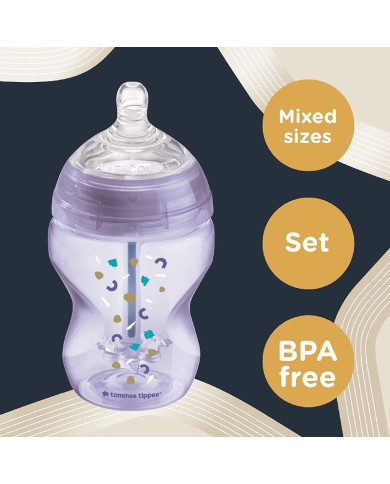 TOMMEE TIPPEE ADVANCED ANTI-COLIC BAROŠANAS SĀKUMA KOMPLEKTS, PURPLE
