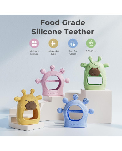 MOMCOZY Silikona zobgrauzis Zīdaiņiem, Rozā