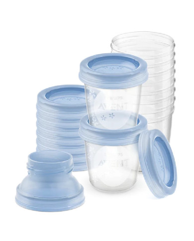 PHILIPS AVENT VIA KONTEINERI MĀTES PIENAM UN PĀRTIKAI GLABĀT SCF618, 10X180ML