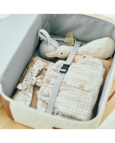 CHILDHOME MINI TRAVELLER BĒRNU KOFERĪTIS, TEDDY OFF WHITE