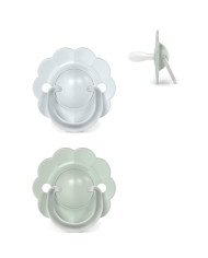 SUAVINEX FIZIOLOĢISKAIS KNUPĪTIS SX PRO WONDER, 0-6 MĒN., SOFT BLUE/GREEN, 2 GAB.