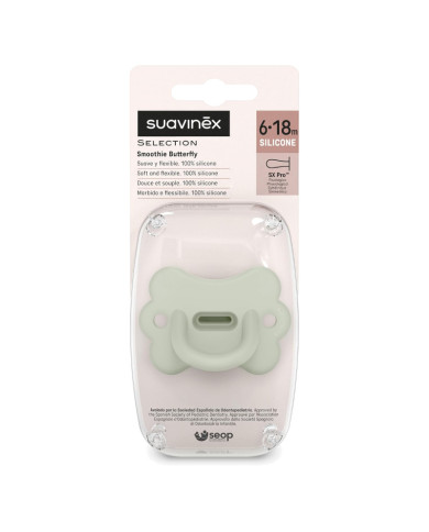 SUAVINEX COLOUR ESSENCE BUTTERFLY FIZIOLOĢISKAIS KNUPĪTIS SX PRO, 6-18 MĒN., GREEN