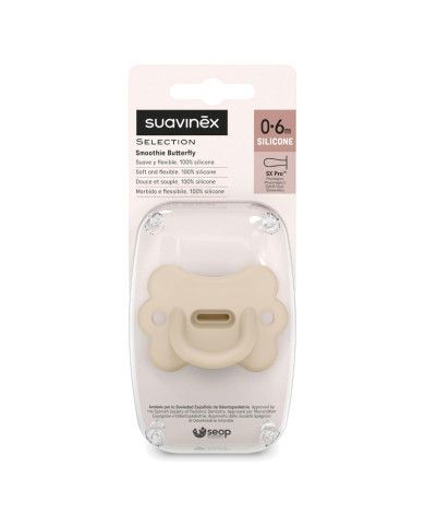 SUAVINEX COLOUR ESSENCE BUTTERFLY FIZIOLOĢISKAIS KNUPĪTIS SX PRO, 0–6 MĒN., BEIGE