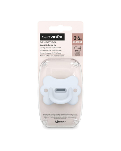 SUAVINEX COLOUR ESSENCE BUTTERFLY FIZIOLOĢISKAIS KNUPĪTIS SX PRO, 0–6 MĒN., BLUE