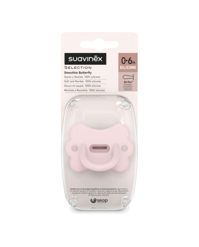 SUAVINEX COLOUR ESSENCE BUTTERFLY FIZIOLOĢISKAIS KNUPĪTIS SX PRO, 0–6 MĒN., PINK