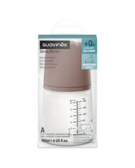 SUAVINEX ZERO ZERO ANTI-COLIC PUDELE AR REGULĒJAMAS PLŪSMAS UZGAĻU, 180 ML, NO +0 MĒN., DEEP