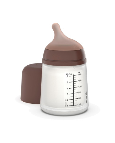 SUAVINEX ZERO ZERO ANTI-COLIC PUDELE AR REGULĒJAMAS PLŪSMAS UZGAĻU, 180 ML, NO +0 MĒN., DEEP