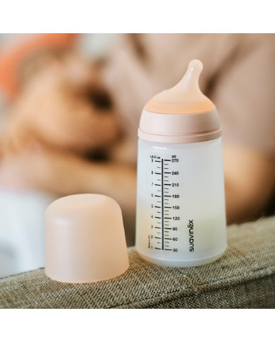 SUAVINEX ZERO ZERO ANTI-COLIC PUDELE AR VIDĒJAS PLŪSMAS UZGAĻU, 270 ML, NO +3 MĒN., DEEP