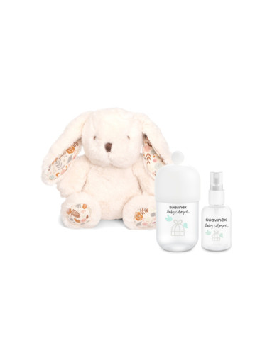 SUAVINEX BABY COLOGNE DĀVANU KOMPLEKTS: SMARŽŪDENS ZĪDAIŅIEM 100 ML UN 50 ML, PLĪŠA TRUSĪTIS