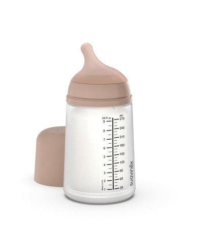 SUAVINEX ZERO ZERO ANTI-COLIC PUDELE AR VIDĒJAS PLŪSMAS UZGAĻU, 270 ML, NO +3 MĒN., DEEP