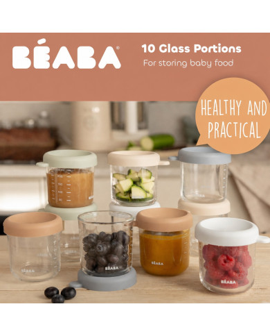 BEABA 10 gab. stikla trauku komplekts 250 ml - Natural Colours
