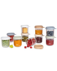 BEABA 10 gab. stikla trauku komplekts 250 ml - Natural Colours