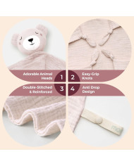MOMCOZY rozā kokvilnas miega lācītis mazulim