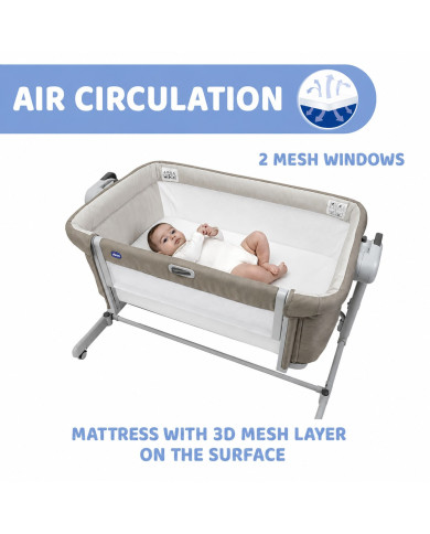 CHICCO NEXT2ME MAGIC EVO Šūpulītis Beige - Komforts un Drošība