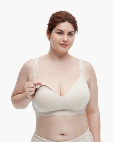 MOMCOZY Kokvilnas Barošanas Krūšturis Lielākām Krūtīm - XL, Oatmeal