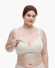 MOMCOZY Kokvilnas Barošanas Krūšturis Lielākām Krūtīm - XL, Oatmeal