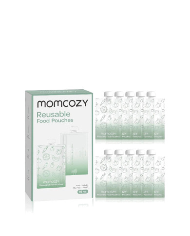 MOMCOZY DAUDZREIZ LIETOJAMI ZĪDAIŅU PĀRTIKAS MAISIŅI, 100 ML, 10 GAB.