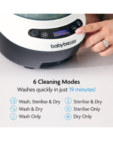 BABY BREZZA PUDELĪŠU MAZGĀŠANAS IERĪCE WASHER PRO AR STERILIZĒŠANAS UN ŽĀVĒŠANAS FUNKCIJU, BALTA