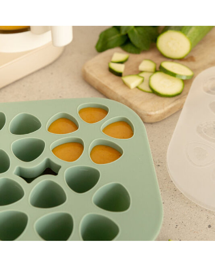 BEABA SILIKONA MAZUĻA PĀRTIKAS TRAUKS MULTIPORTIONS (20X35 ML) SAGE GREEN