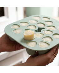 BEABA SILIKONA MAZUĻA PĀRTIKAS TRAUKS MULTIPORTIONS (20X35 ML) SAGE GREEN