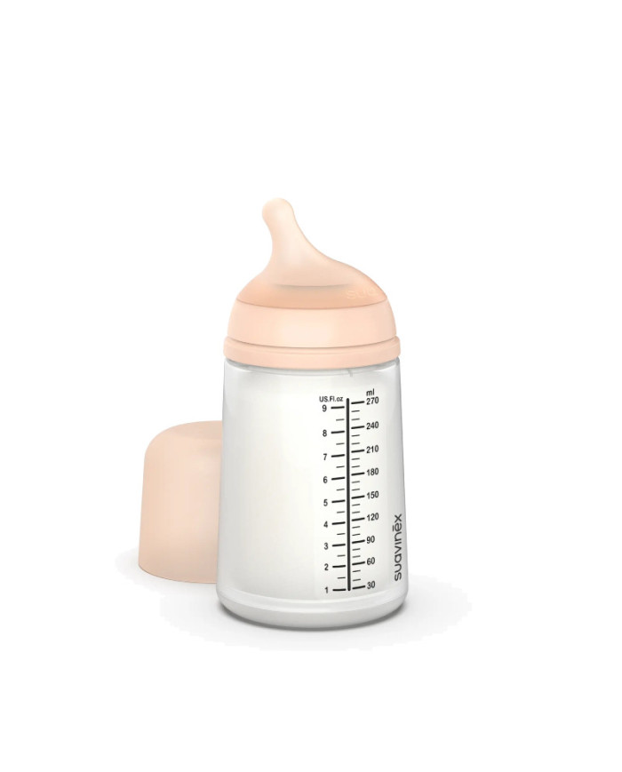 SUAVINEX ZERO ZERO ANTI-COLIC PRETKOLIKU PUDELĪTE AR VIDĒJAS PLŪSMAS KNUPĪTI, 270 ML, NO +3 MĒN., FAIR