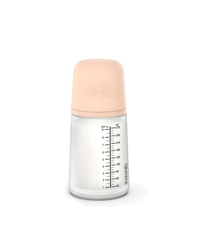 SUAVINEX ZERO ZERO ANTI-COLIC PRETKOLIKU PUDELĪTE AR VIDĒJAS PLŪSMAS KNUPĪTI, 270 ML, NO +3 MĒN., FAIR