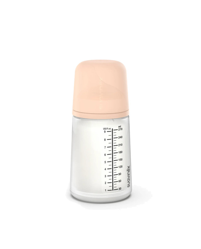 SUAVINEX ZERO ZERO ANTI-COLIC PRETKOLIKU PUDELĪTE AR VIDĒJAS PLŪSMAS KNUPĪTI, 270 ML, NO +3 MĒN., FAIR
