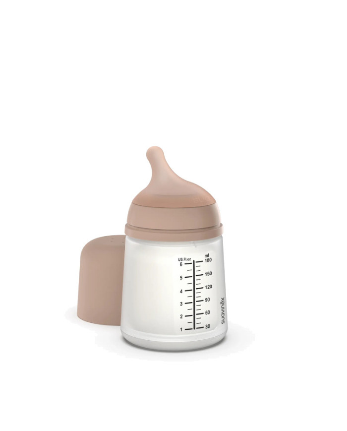 SUAVINZERO ZERO ANTI-COLIC PRETKOLIKU PUDELĪTE AR REGULĒJAMAS PLŪSMAS KNUPĪTI, 180 ML, NO +0 MĒN., MEDIUM